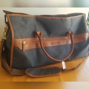 Gray and Brown Women's Shoulder Travel Bag